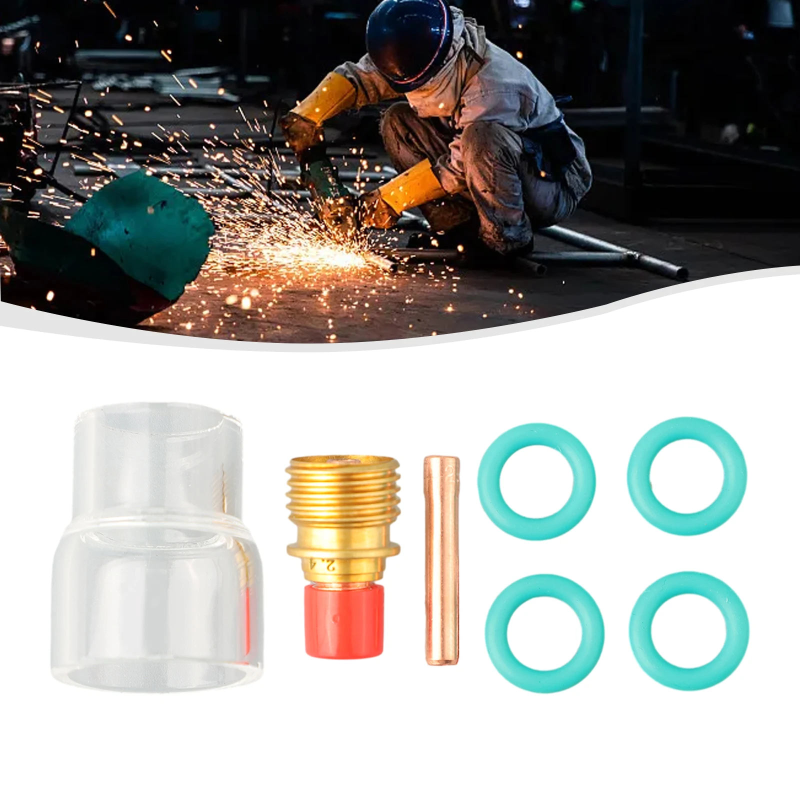7Pcs Torch Tig Welding Tozzo Gas Lens #12 Cup Per Wp-9/Wp-20/Wp-25 Kit Fai Da Te Home Power Welding Tool Accessori Di Ricambio