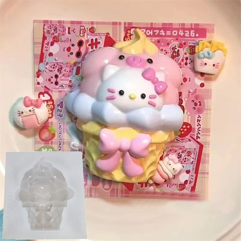 Cute cartoon shape aromatherapy candle silicone mold cute animals resin mould cement gypsum molds mochi squishy toy making mould