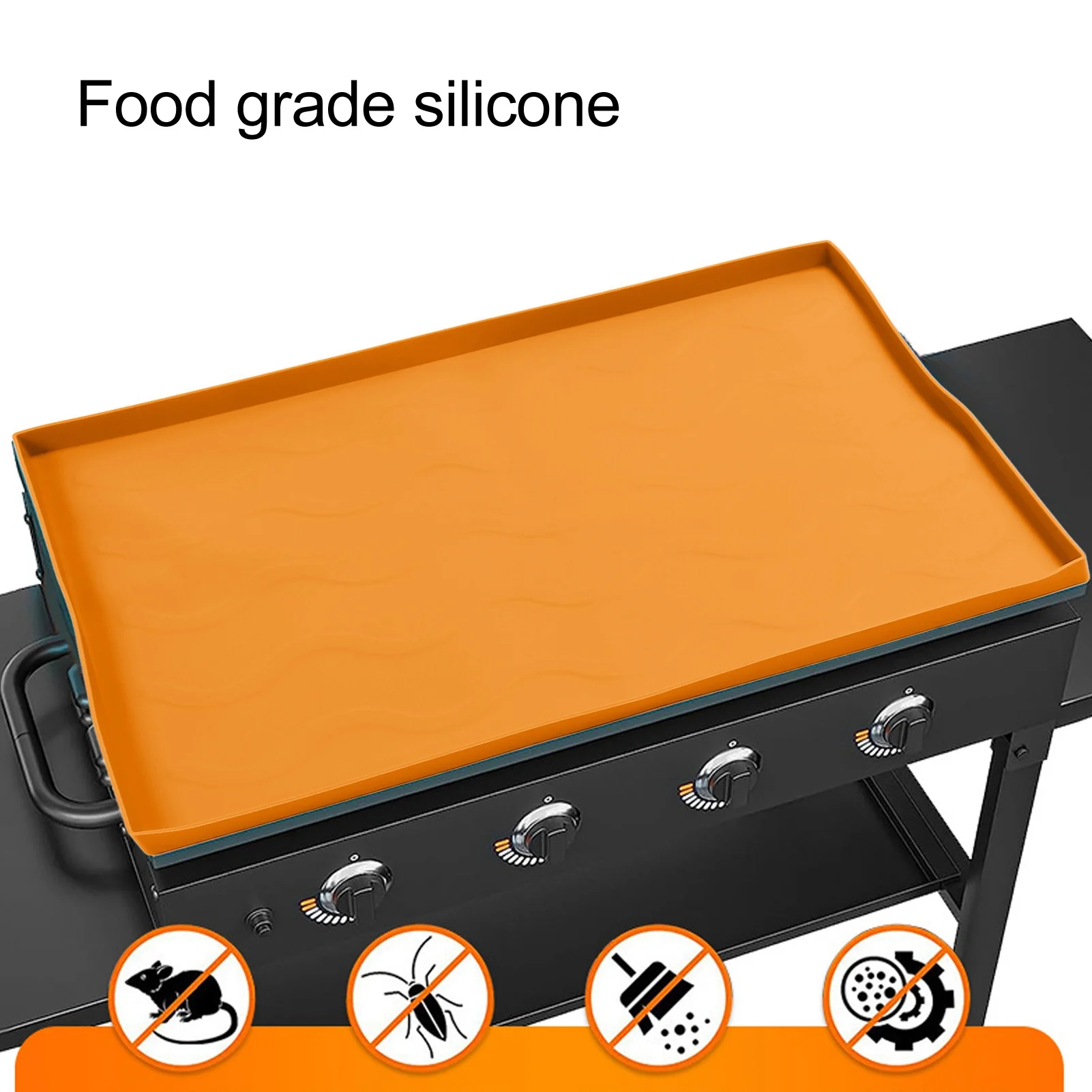 Grill Mat Silicone Blackstone Griddle Top Cover Anti Sticky Grill Protective Cover Mat 22/28/36inch Grey