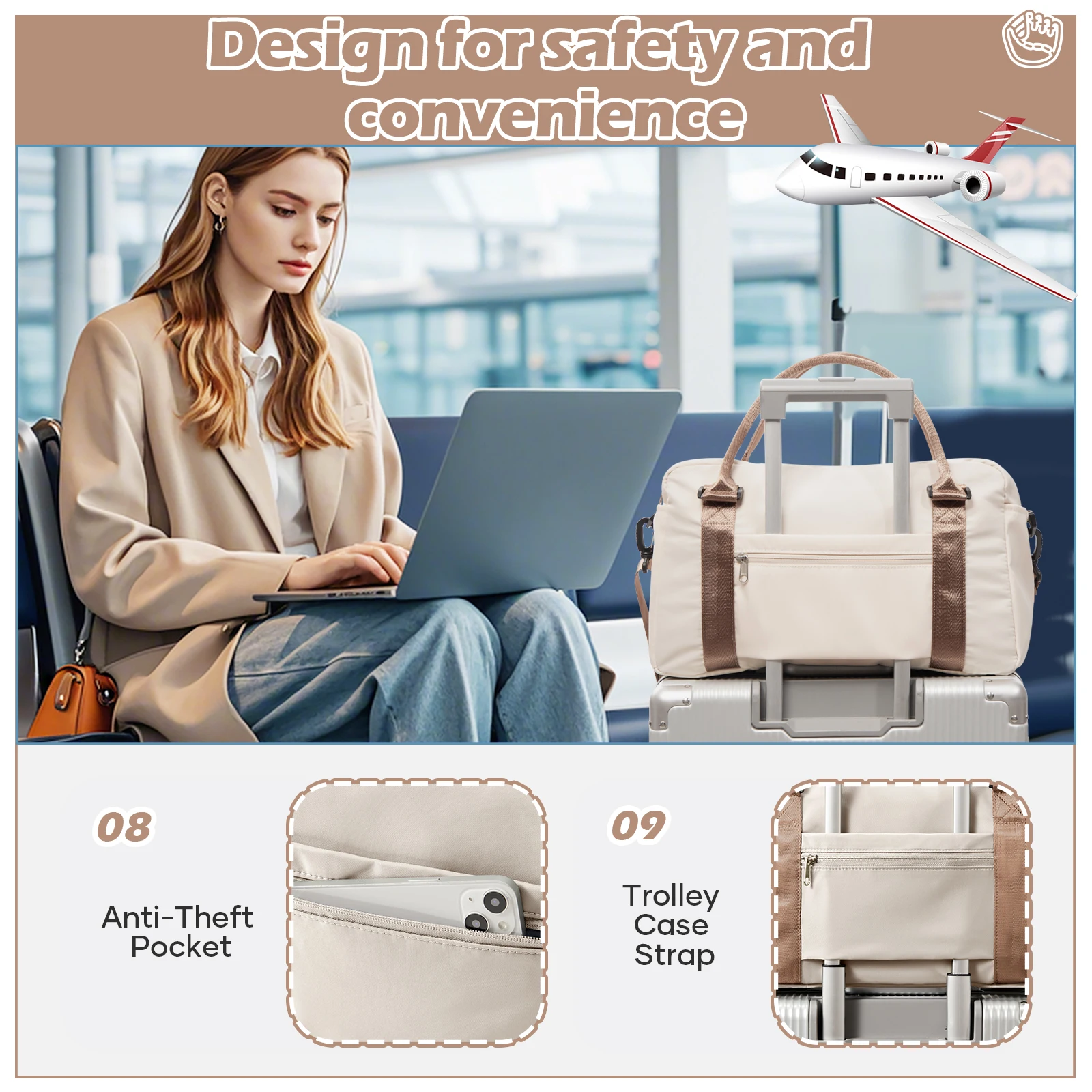 Ryanair Travel Bag 40x20x25 Cabin Bag Carry-On, Luggage for Travel tote Weekenders & Overnight Stays Storage Duffle Bag Travel