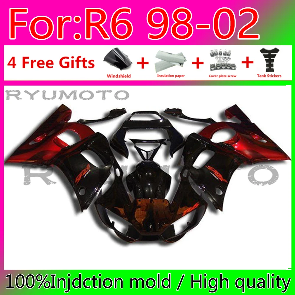

Motorcycle Injection whole ABS Fairing Bodywork For Yamaha YZF R6 1999 2000 2001 2002 Fairings