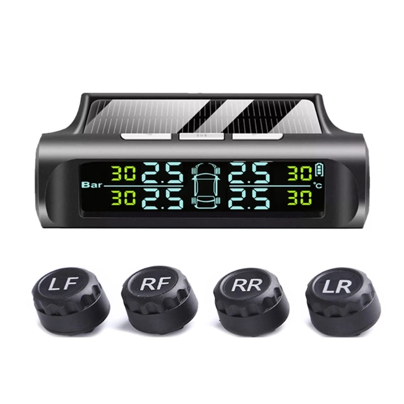 

Система контроля давления в шинах для внедорожников, 4 датчика TPMS для прицепа, большой цифровой экран, большое расстояние