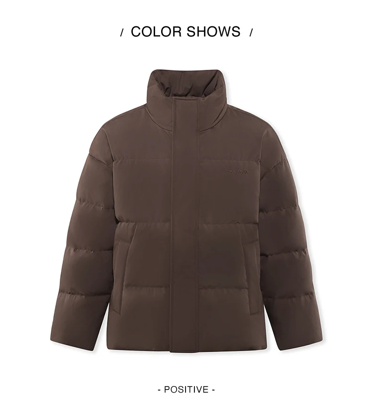 Down Jacket Men Winter New Contrast Color Texture Printing Couple Puffer Coat Thick Outerwear Trendy Down Jacket