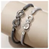 Bracelet de Couple tissé en argent pur, amour infini, simple, pour étudiants, pour hommes et femmes, cadeaux de noël