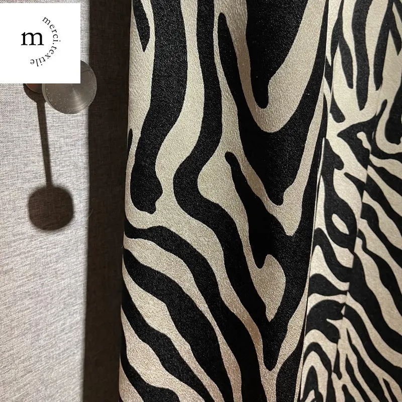 

Black White Zebra Curtains Print Leopard Print Modern Fashion Custom High Shading Window Curtains for Living Room Bedroom Dining