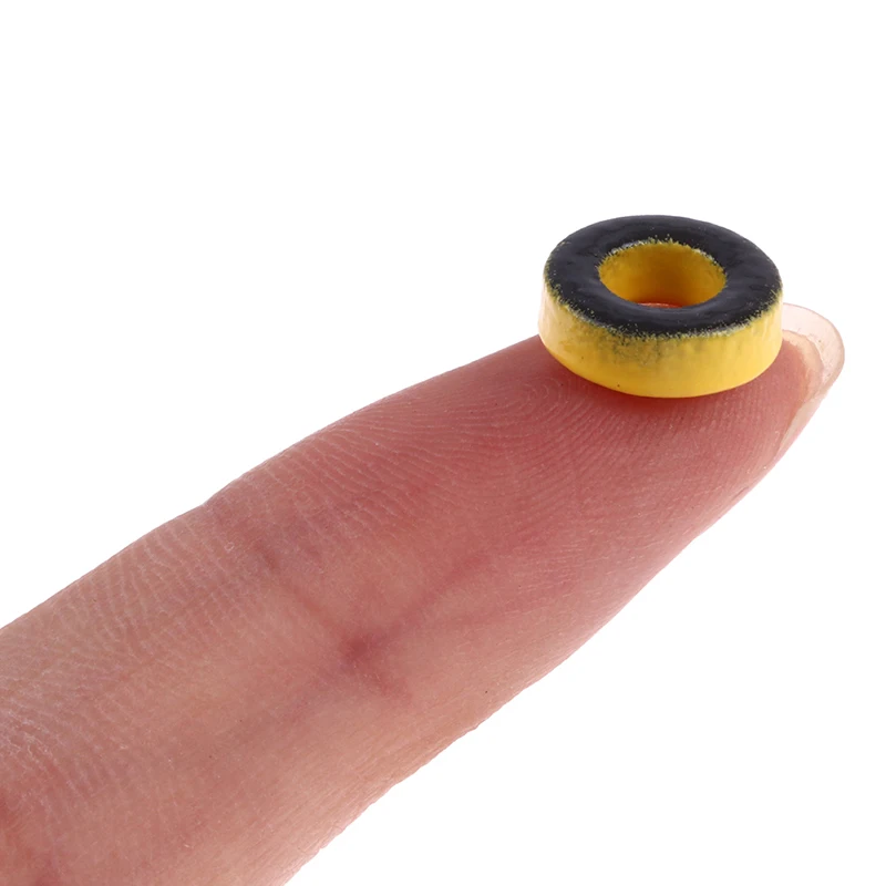 5Pcs T37-6 Iron powder cores 9.5*5.2*3.3mm AL = 3.0nH/N2 8.5uo Iron dust core Ferrite Toroid Core Coating yellow gray T37 6