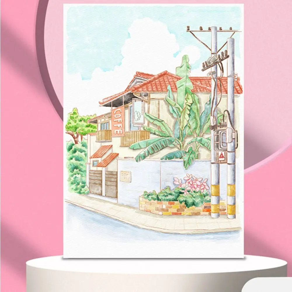 

Specialty Paper Watercolor Painting Book With Pigment With Brush Gouache Graffiti Book Filling Color Book Flowers Kids Gift