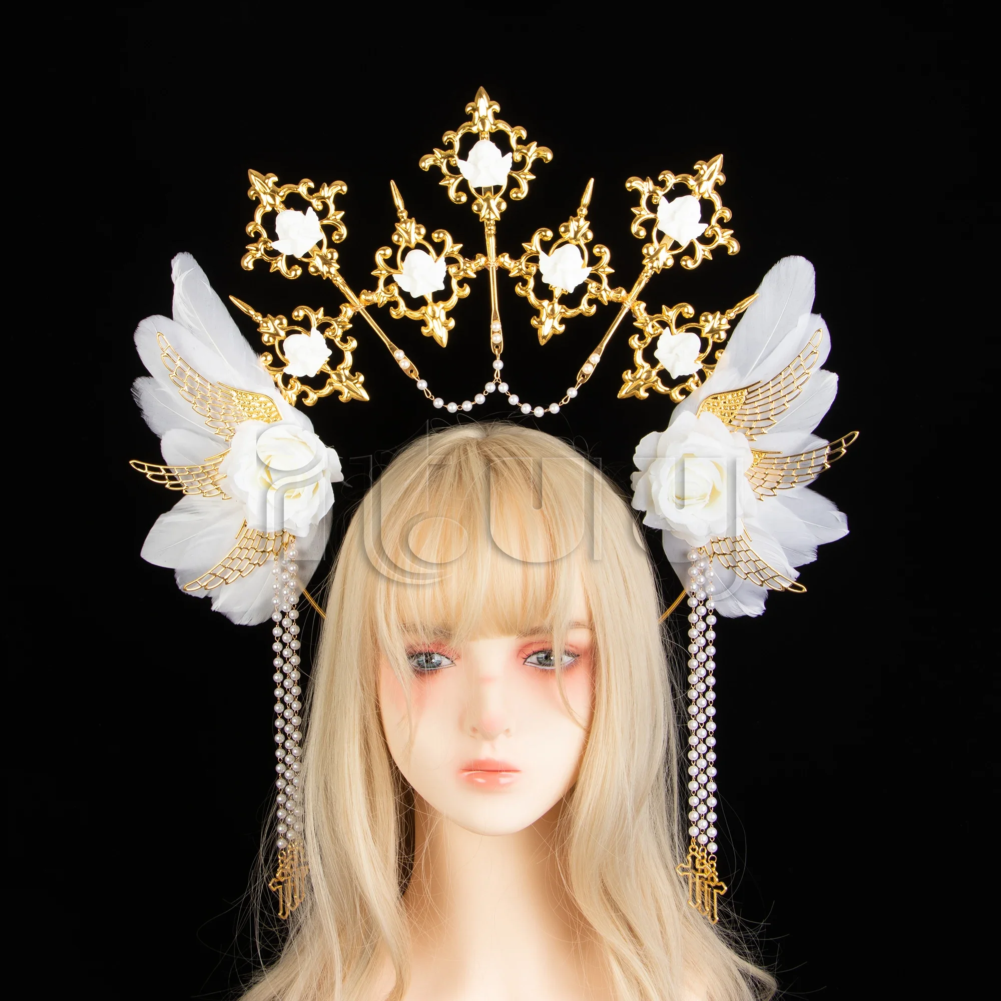 Engelsflügel Heiligenschein Stirnband – Gothic Cosplay Haarschmuck, Für Frauen, Fotos & Festivals