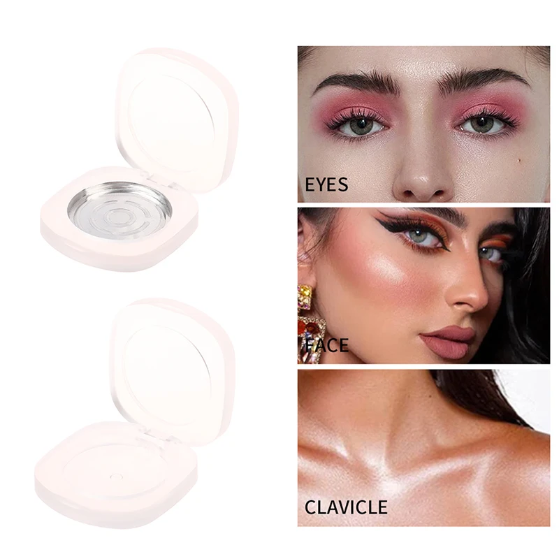 

Flip Solid Ointment Box Eye Shadow Blush Box High Light Repair Powder Box Cosmetic Round Storage Container Frosting Single Box