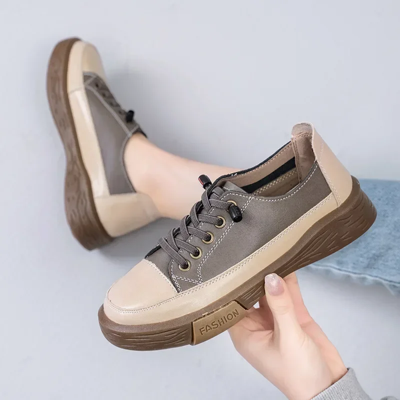 

Women's shoes with rubber soles Soft soles Antique anti-skid casual shoes Spring and autumn thick soles Handmade single shoes