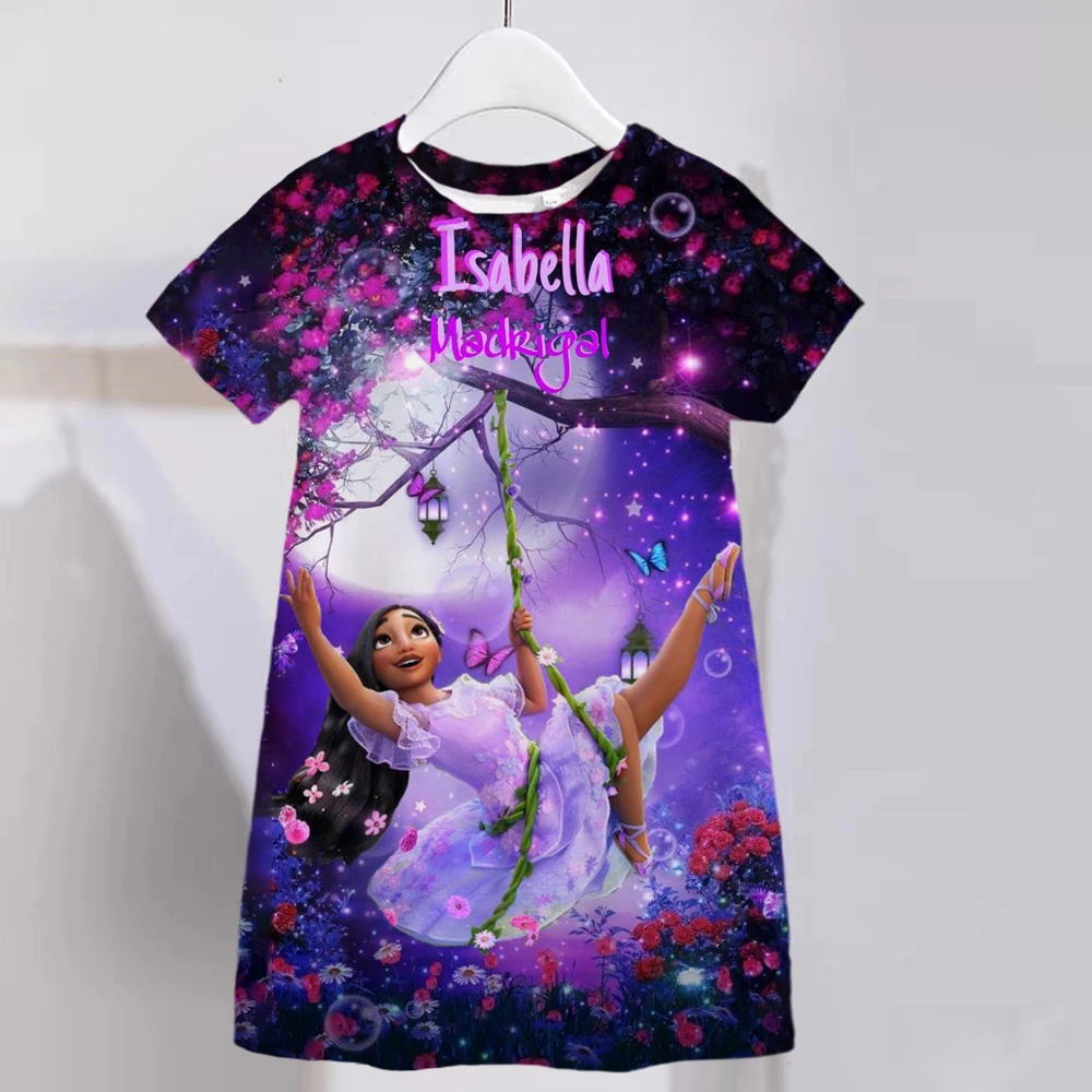 

Disney Encanto Isabela Mirabel Princess Dress Cute Summer Cartoon Children T-Shirt Vest Baby Toddler Girl T-shirts Kid Clothes