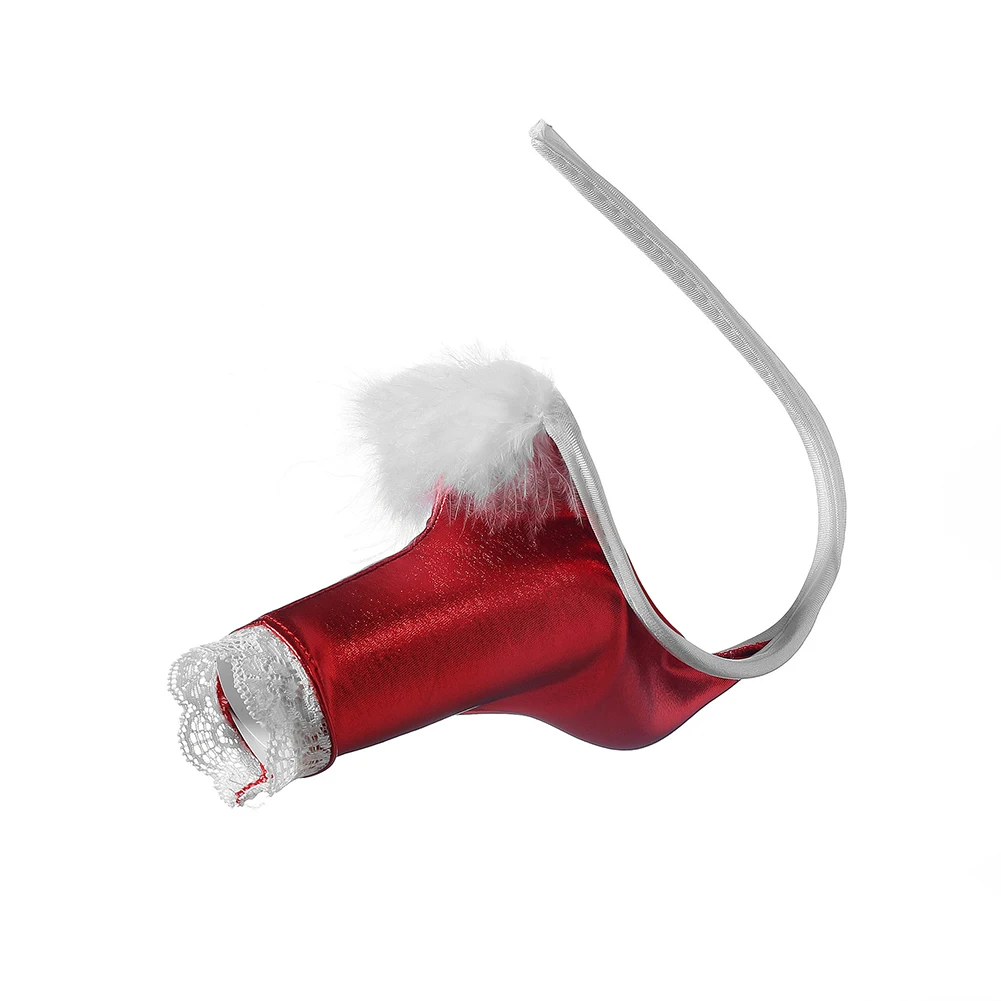 Mens Sex Cock Decorative Underwear Gay Sissy Pouch Panties C-string Thongs Christmas Man Erotic Underpants Feather Lingerie