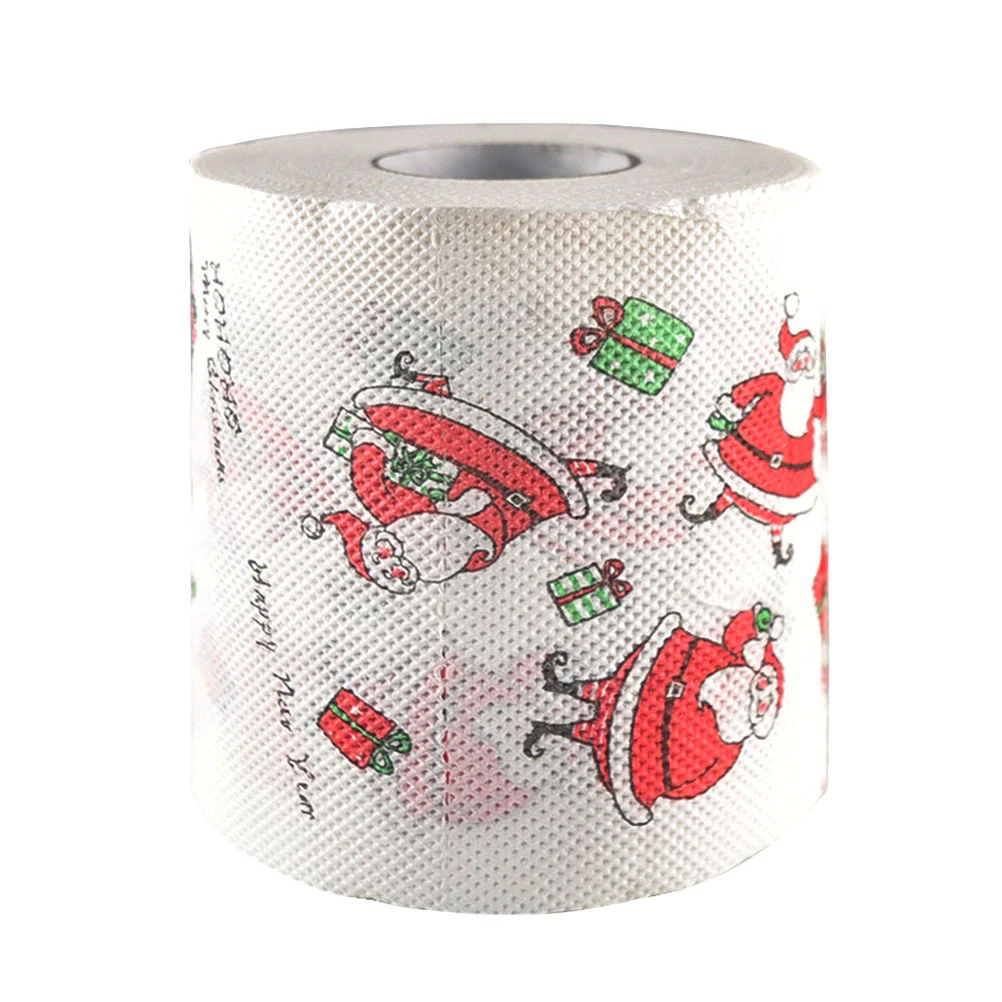 3pcs Creative Santa Claus Tissue Toilet Paper Roll Party Gift Merry Christmas Roll Paper for Table Living Room Bathroom