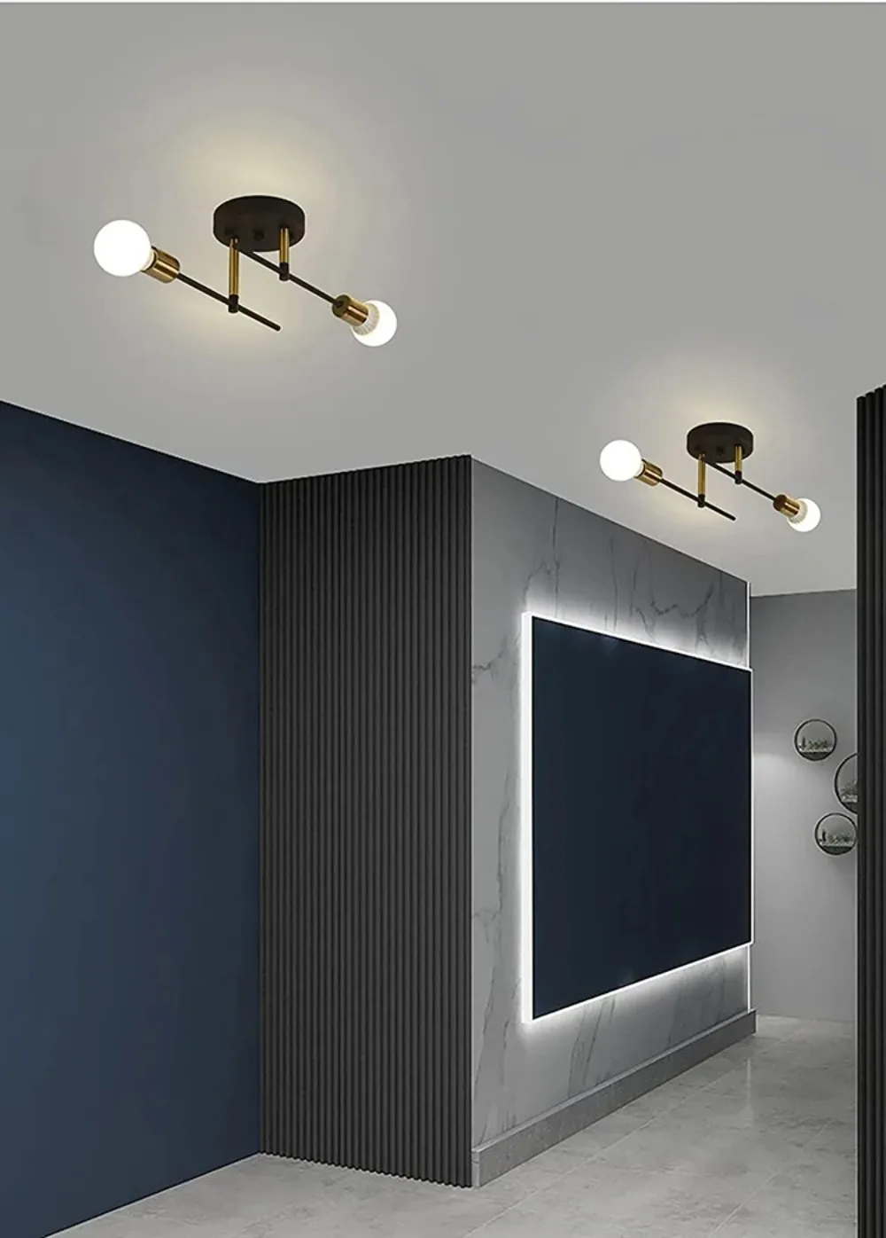 Vintage E27 Ceiling Lighting Fixture Image 3