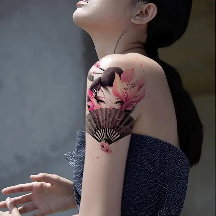 

Japanese Kimono Girls Tattoo Sticker For Women 2023 Body Waterproof Temporary Tattoo Y2K Fake Tattoo Punk Hotwife Art Tatto Cute