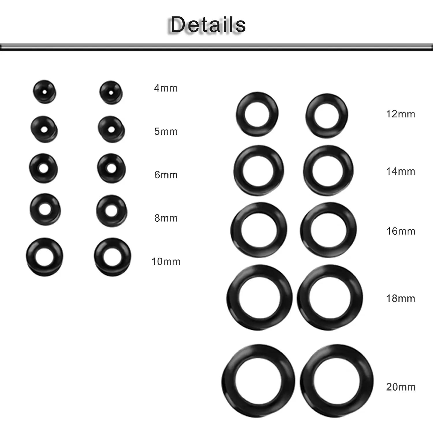 1 Pair 4-20mm Ultra Thin Silicone Flexible Flesh Tunnel Expander Stretching Gauge Earlets Plug Set Gauges Kit 5