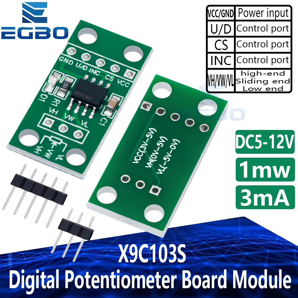 1PCS EGBO X9C103S Digital Potentiometer Board Module DC3V5V for Arduino