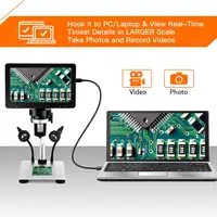 TOMLOV Digital USB Microscope DM9 1200X 1080P LCD Video Microscope for Adult Electronica Soldering PC View Coin Magnifier 2