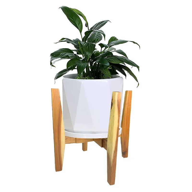 Large Indoor Wood Plant Stand Mid Century Modern Flower Pot Stand