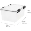 6 Pack, BPA-Free Plastic Gasket Box with Tight Latch and Seal, Stackable Nestable Tote Tub - Clear/Black 2