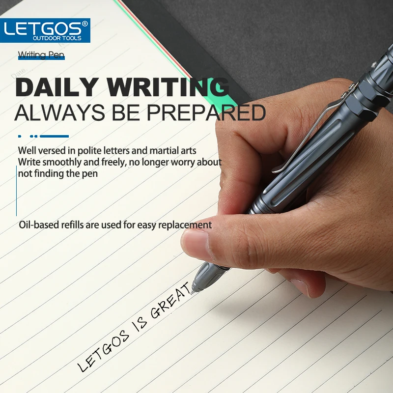 LETGOS Tungsten Steel Tactical Pen-Emergency Self Defense Multi Tool Survival Pen+Glass Breaker+EDC tool box set for men and dad - Image 4