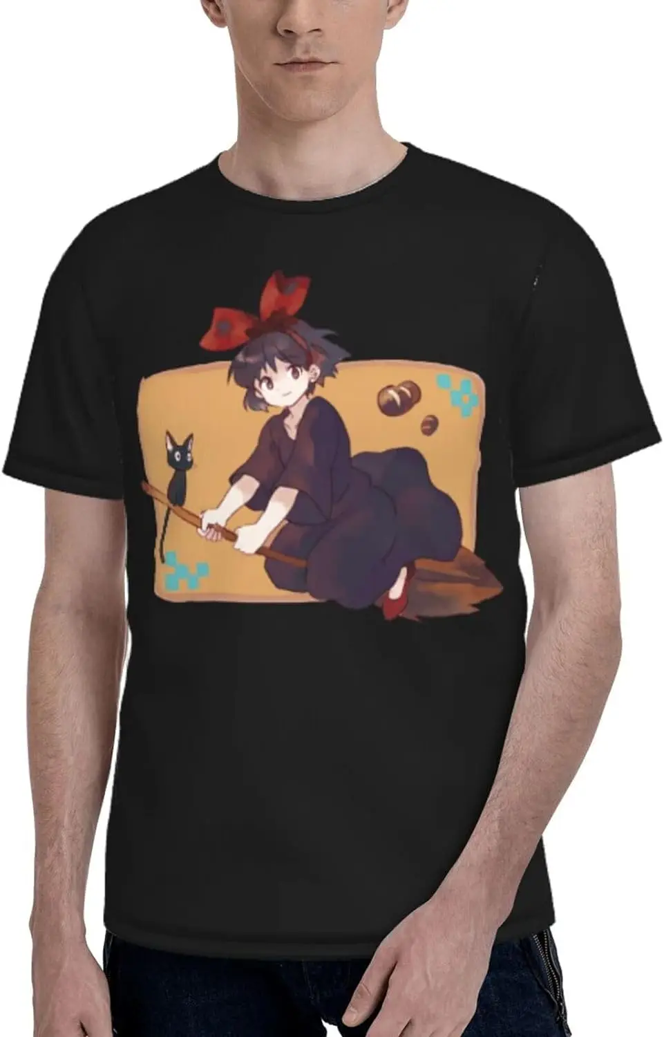 

Men's T-Shirt for Kiki cat Delivery Service Tee,Hippie Clothing Short Sleeve Shirt