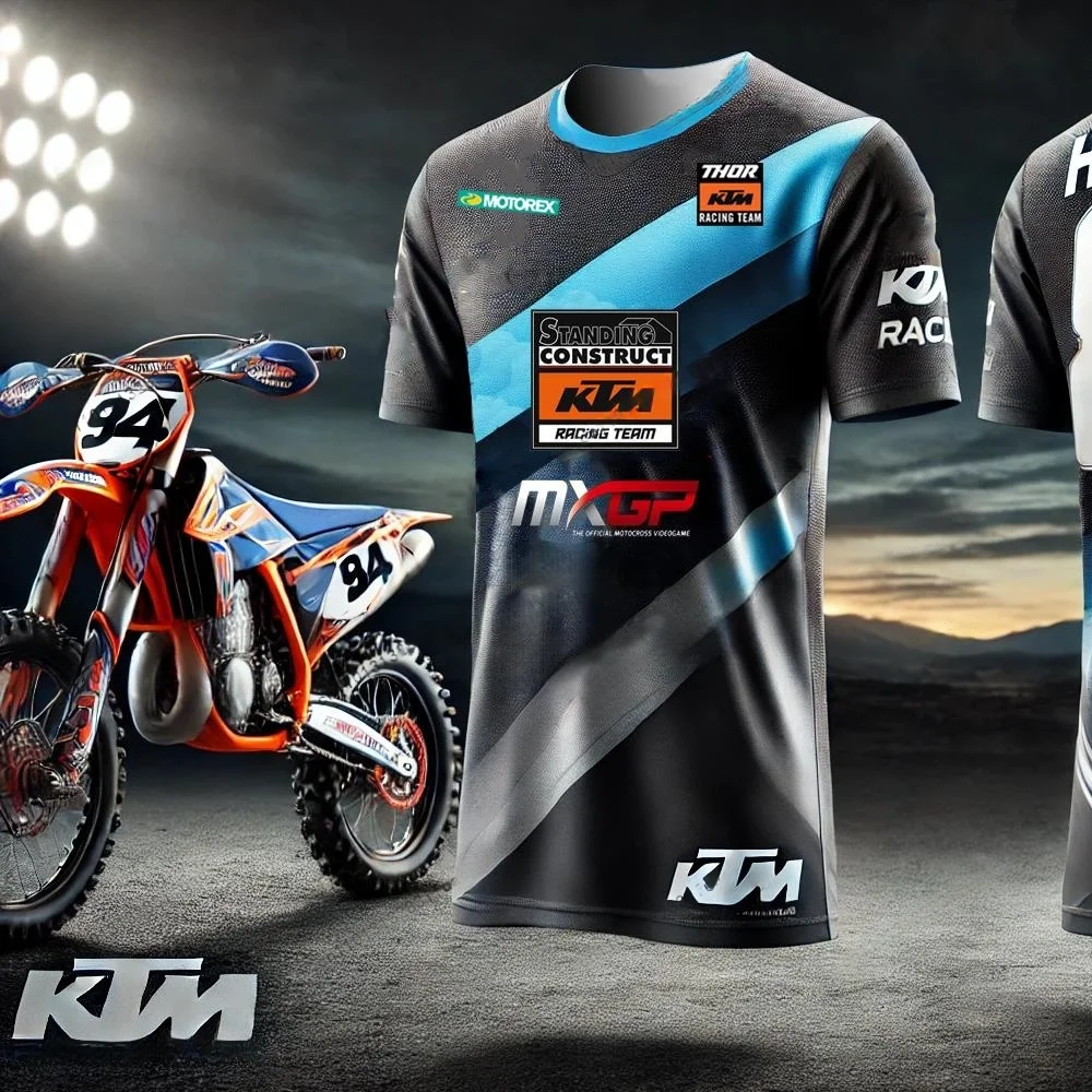 여름 아이스 블루 샤프 새로운 도착 KTM 유니섹스 2026 3D 프린트  84 블루 MXGP 레이싱 팀 티셔츠 성인 통기성