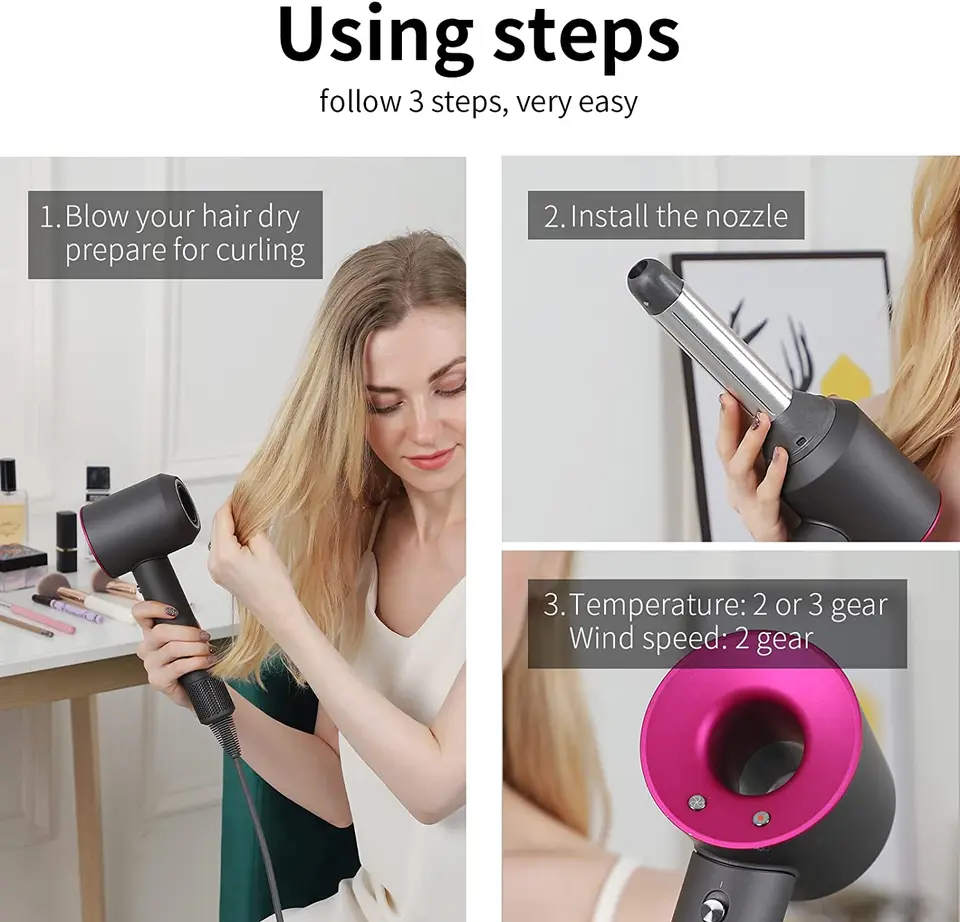 Rizador de pelo para Dyson Supersonic HD01 HD02 HD03 HD04 HD07