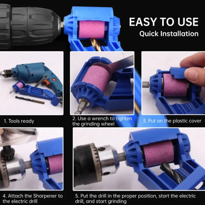 2.0-12.5mm Sharpeners Wheel Drill Bit Sharpener Titanium Drill Portable Bit Powered Tool Kitchen Knives Accessories