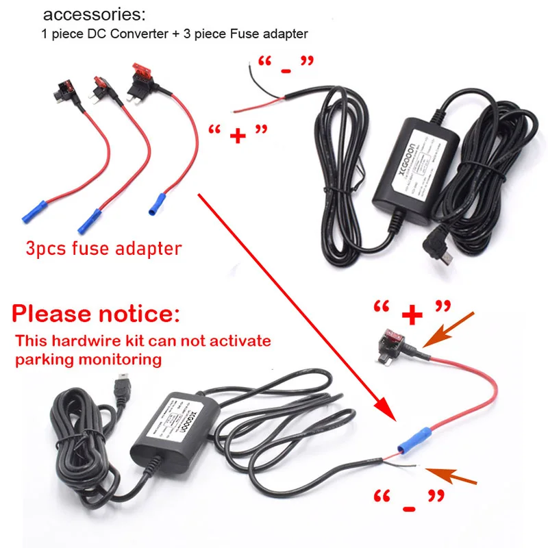 รูปสินค้า สายชาร์จกล้องรถยนต์ 5V 2A พร้อม Micro & Type-C 3 เมตร