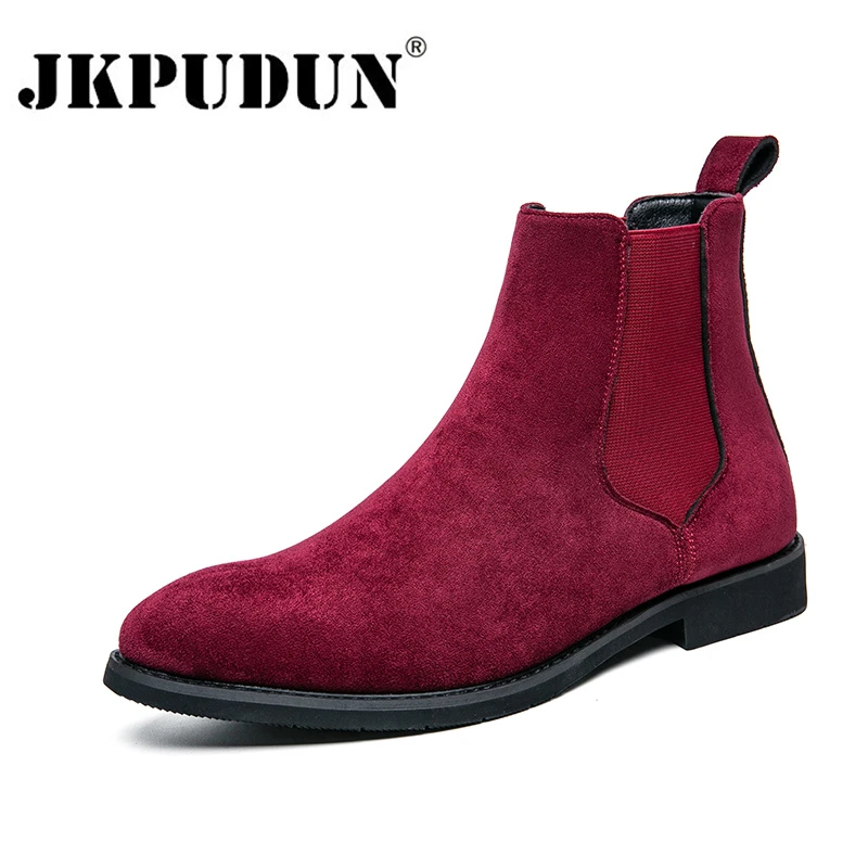 de cuero de gamuza para hombre, Botas Chelsea de tendencia británica, alta calidad, talla grande 38 48, primavera y otoño| -