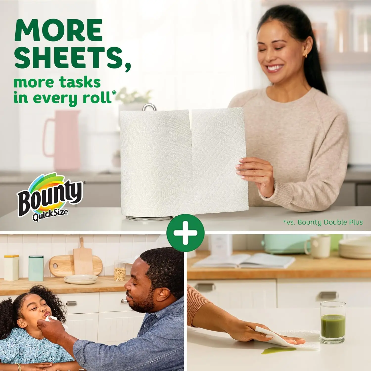 Bounty Quick-Size Paper Towels White 12 Family Triple Rolls = 36 Regular Rolls paper towel disposable paper towel