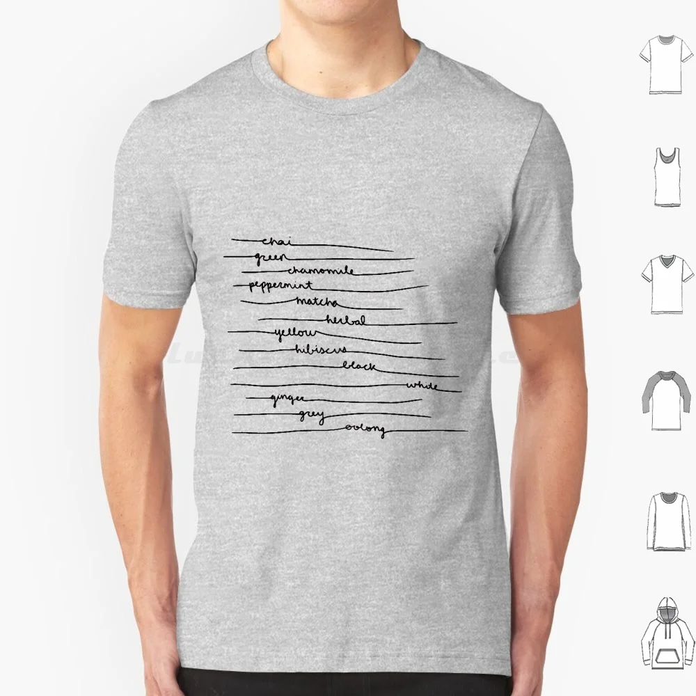 Camiseta de algodón para hombre y mujer, camisa con estampado de té, Chai verde, manzanilla, menta, Matcha, hierbas, amarillo