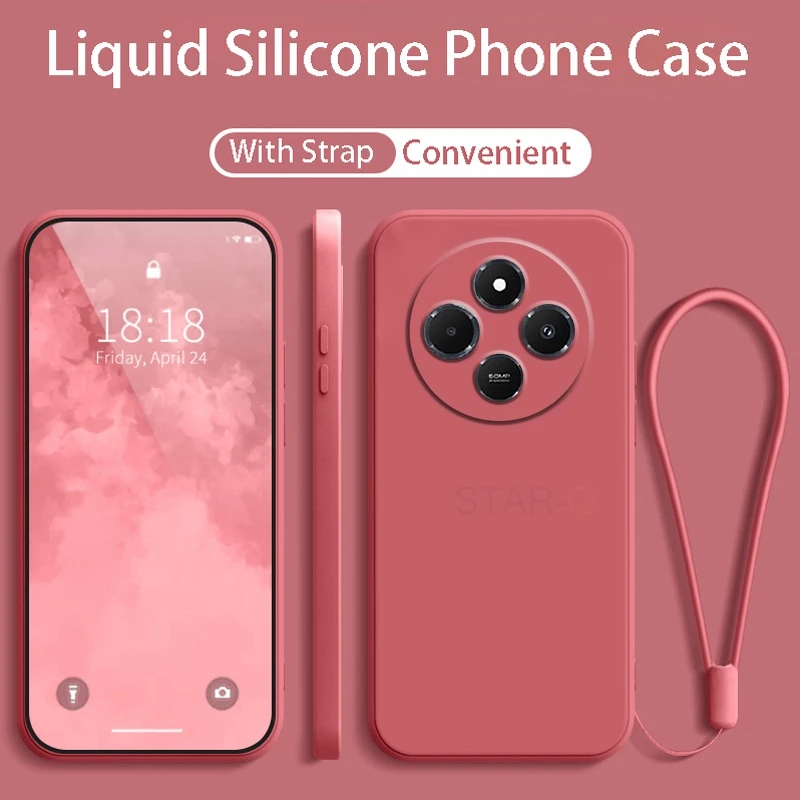 Liquid Silicone Phone Case with Lanyard