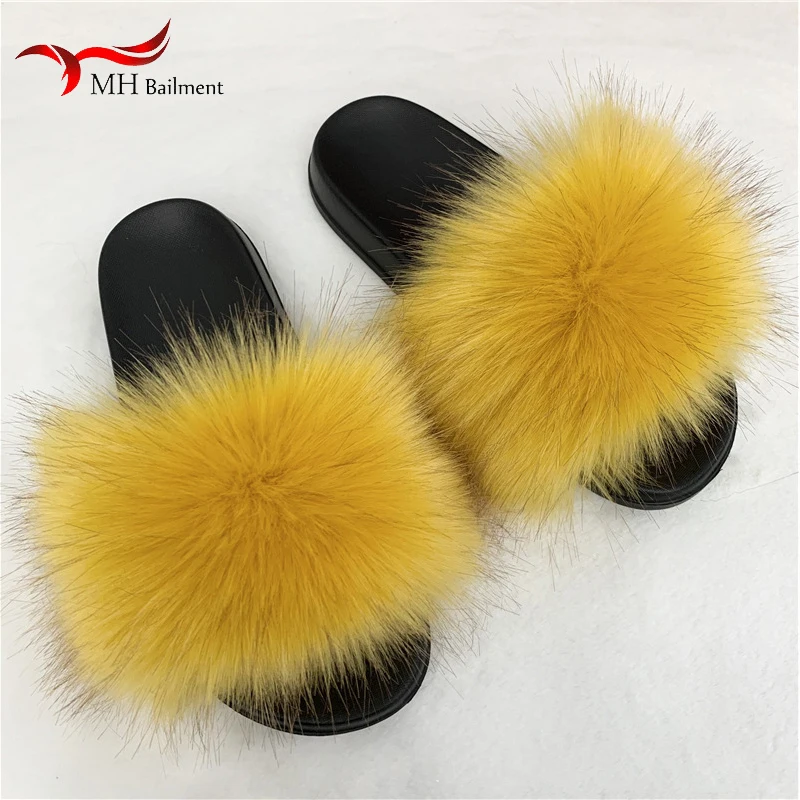 Faux Fur Slippers Women Home Fluffy Flat Slides Winter Comfort Furry House Sweet Shoes Female Slipper Indoor Flip Flops 6