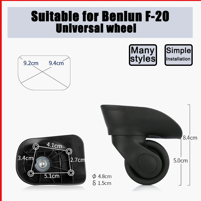 Suitable for F-20 Suitcase Carrying Wheel Suitcase Replacement Accessories Replacement Universal Wheel Luggage Repair Pulley
