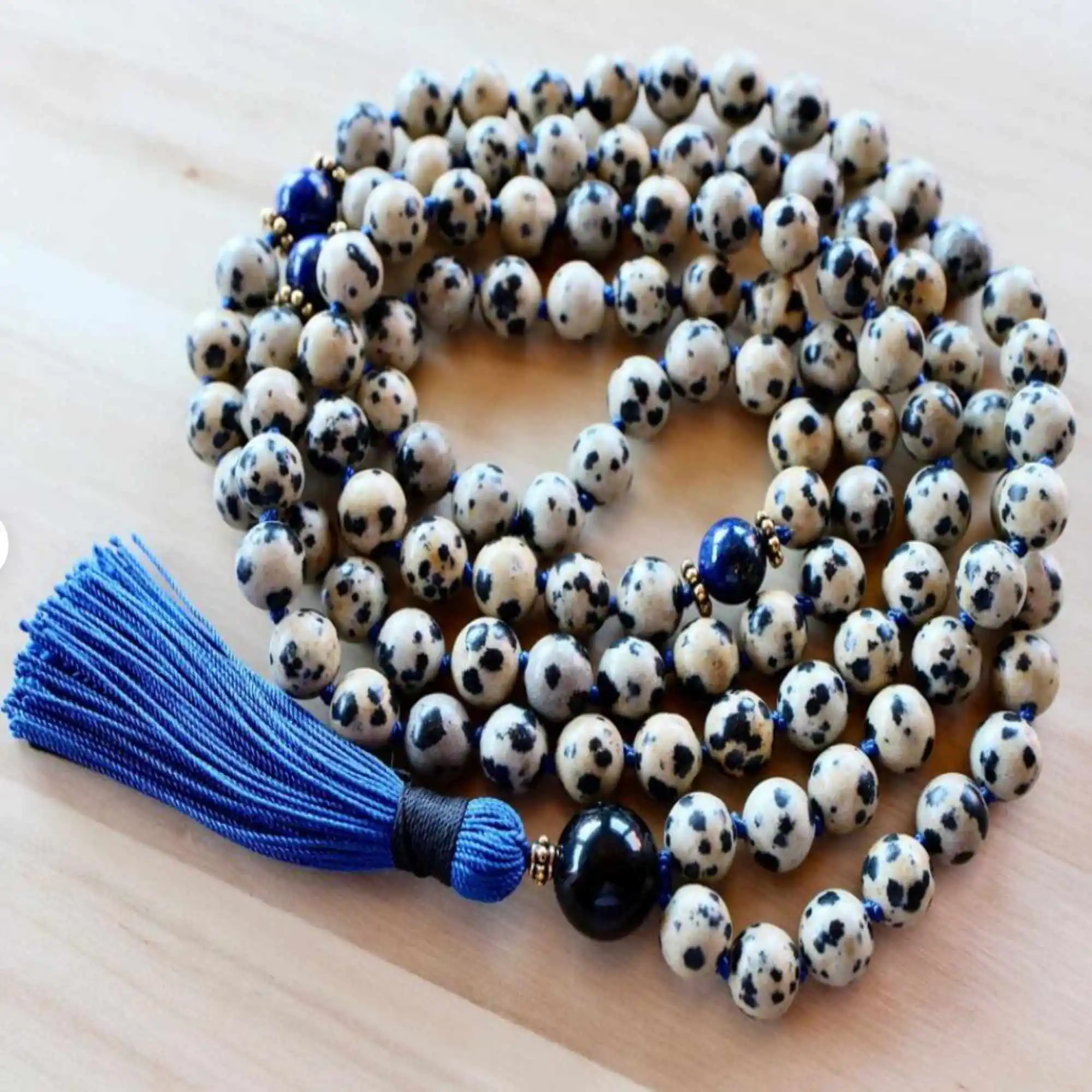 

8mm Natural knot Lapis Lazuli Jasper Obsidian Beads necklace National Style Meditation Gift Diy Colorful Chakra