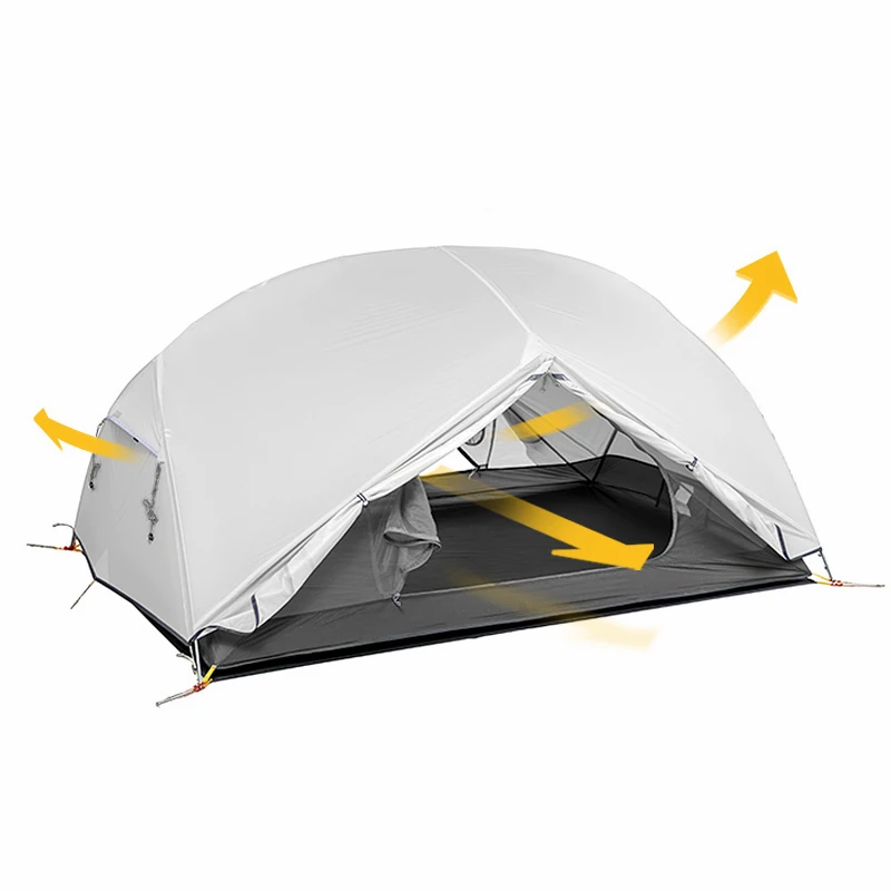 Camping Hiking Tents 2 Person Double Layers Waterproof Dome Rainproof Naturehike Mongar 20D Nylon Outdoor Ultralight