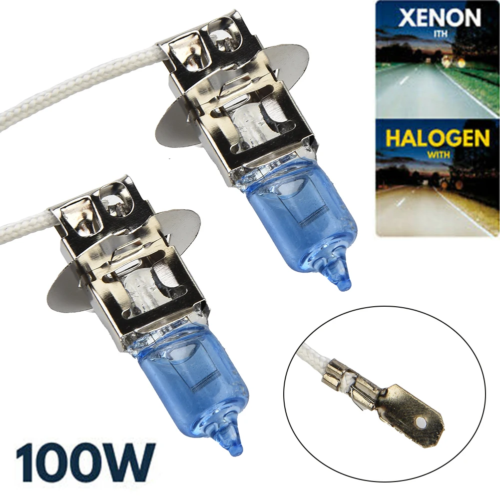 

1Pair Vehicle Car Bulb H3 Xenon White 100W 12 V Halogen Headlight 453 Fog Light White Lamp Car Lights Auto Headlight Bulbs