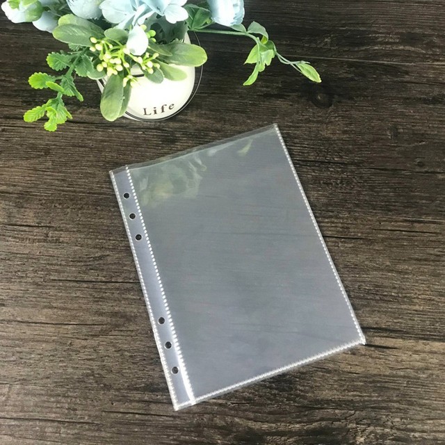 A5 Transparent File Holder Notebook 6 Hole Loose Leaf DIY Document Bag Binder Rings PVC Storage Binding Folder Protectors