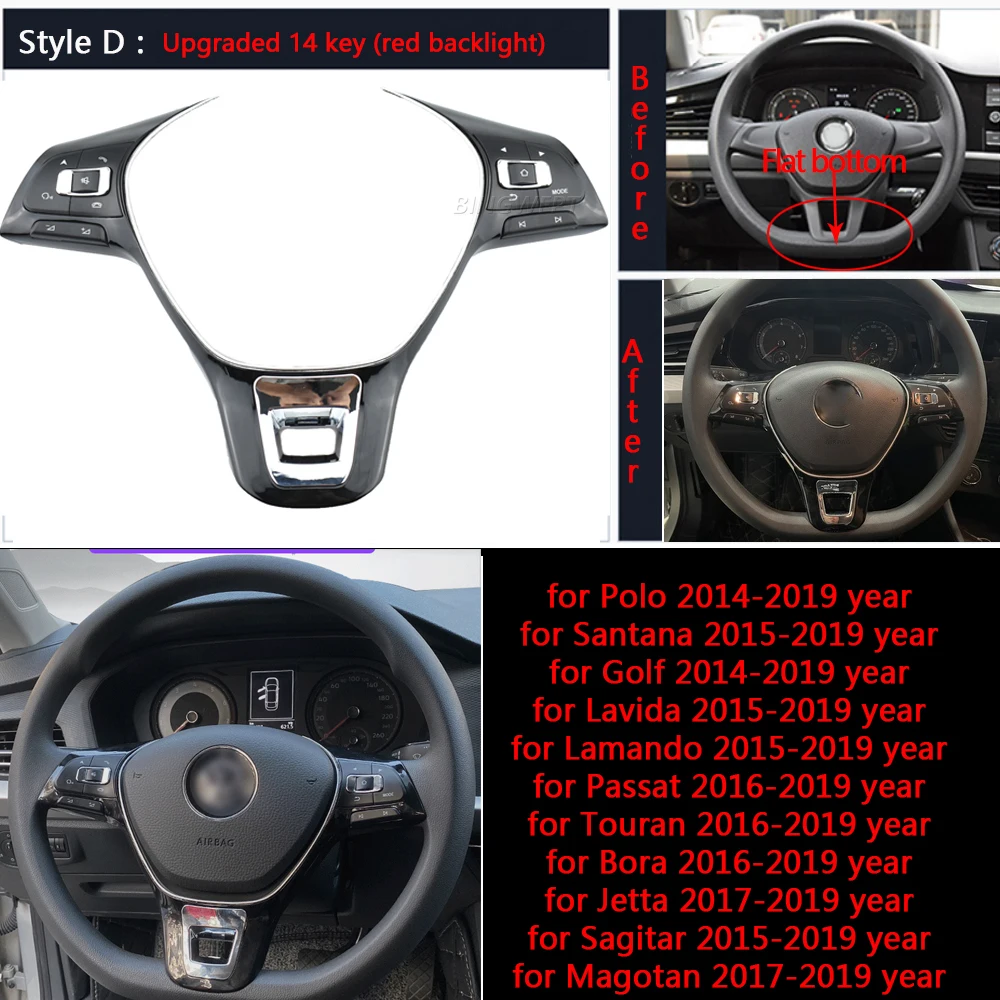 For VW Volkswagen MK6 Golf 7 Polo 2014-2019 Volume Phone Audio Switch Multifunct