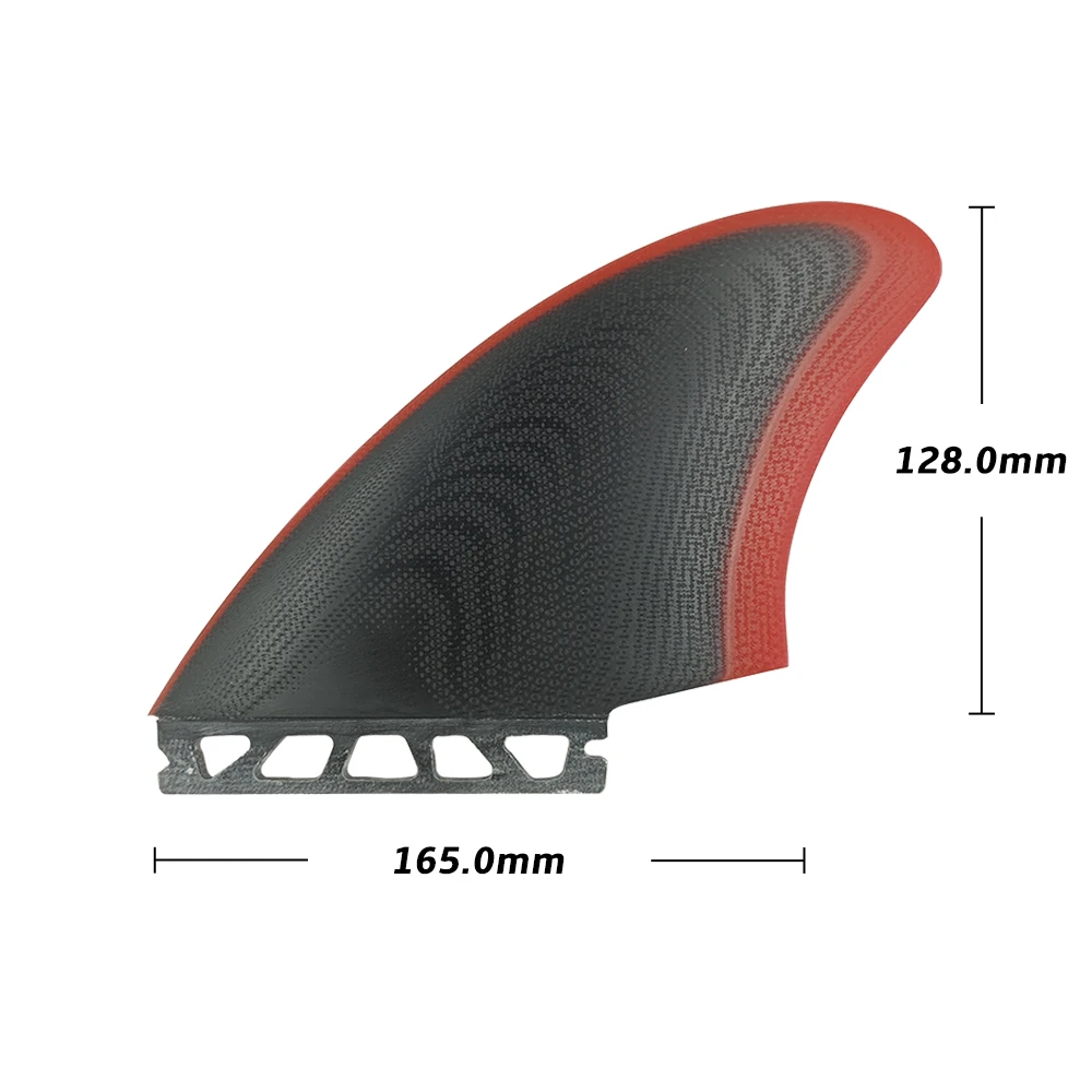 UPSURF-Fiberglass Twin Fins for Surf, Keel Twin Fins, Clear Red and Black, Funboard and Shortboard