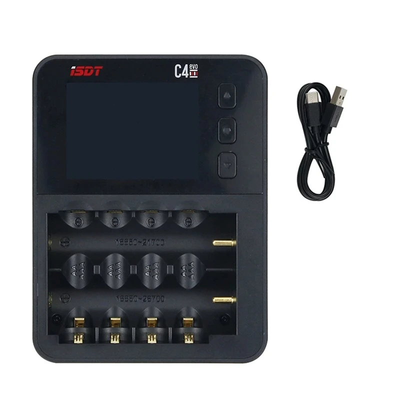 

Хит продаж, интеллектуальное зарядное устройство C4 EVO с выходом Type-C QC3.0 для литий-ионных батарей AA AAA с экраном IPS