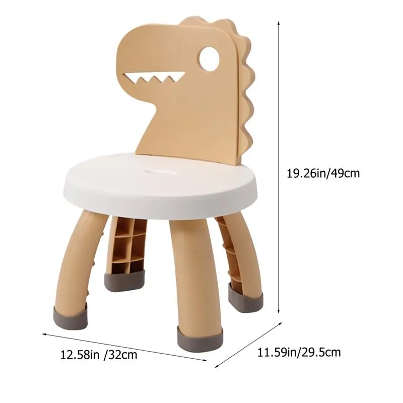Cartoon Dinosaur Back Chair Kids Ergonomic Design Puzzle Pieces Stool for Home Children for Kindergarten Children