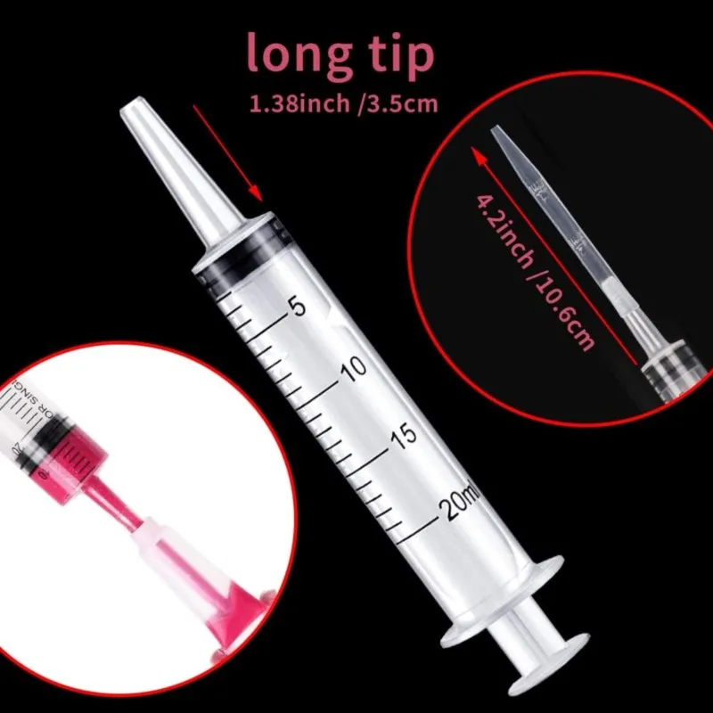 5 10 20 30 Without Needle！20ml Plastic Reusable Syringe Measuring Hydroponics Nutrient Syringe Oil Pump Pet Medicine Feeder 3
