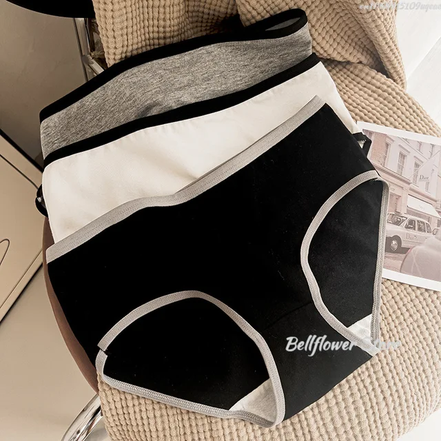 Nouvelles femmes culottes taille moyenne coton solide Simple sous-vêtements de sport slips pour filles confortable respirant Lingerie féminine 1