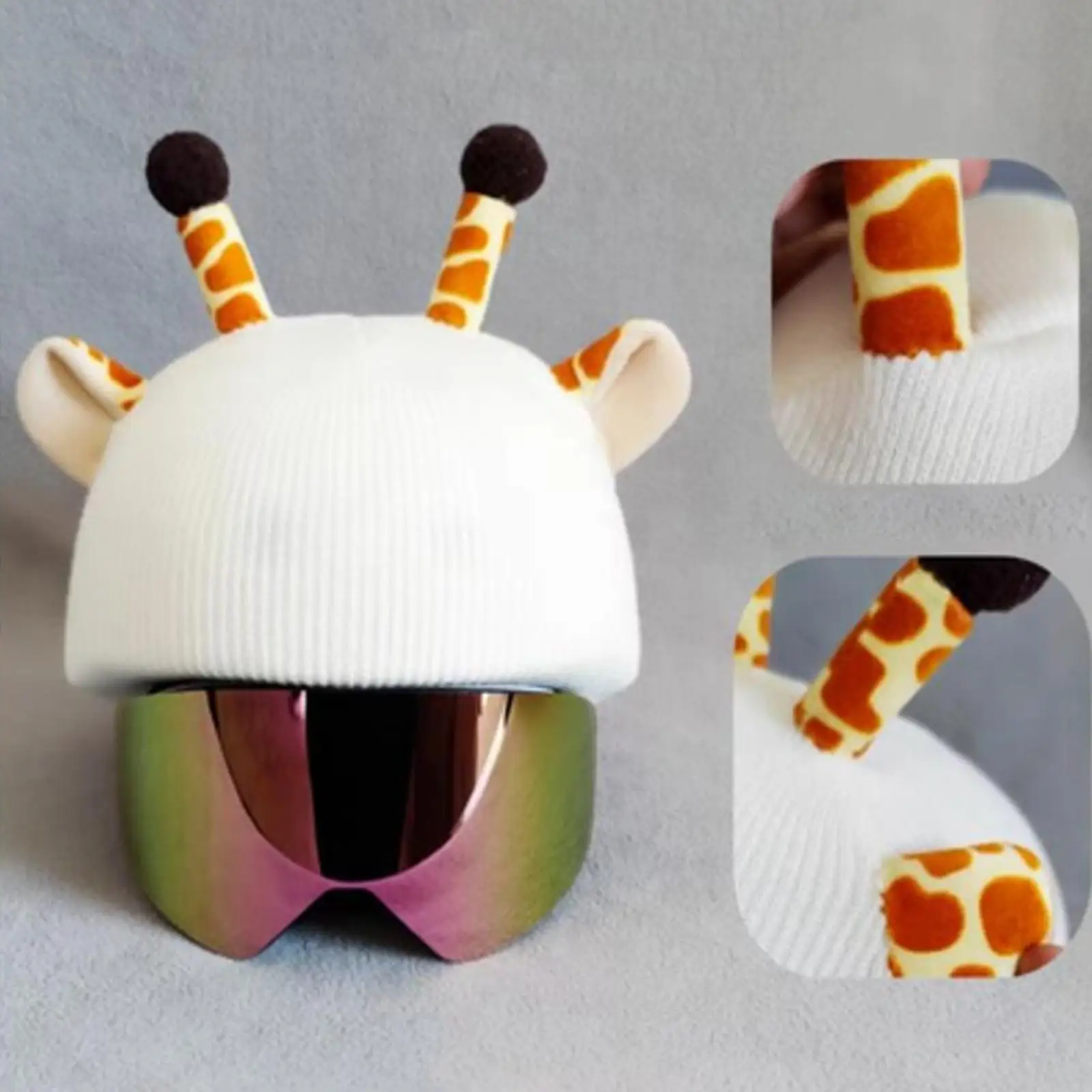 Cartoon Snow Ski Helmet Cover Knitted Cap Decor Winter Outdoor Sports Ski Helmet Decoration for Women Men Snowboard 4