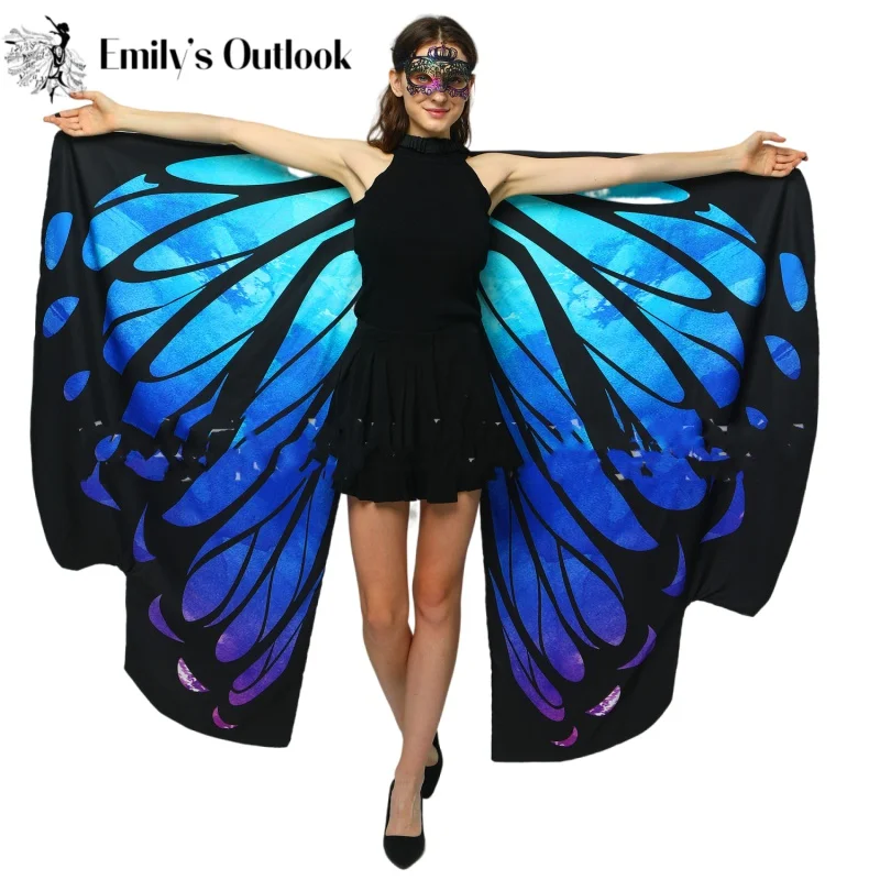 Capa De Mariposa Con Alas, Diadema 5D Y Máscara De Encaje - Set De 3 Piezas Para Disfraz De Hada, Carnaval O Halloween Para Adultos, Patrón 3D De Estrellas