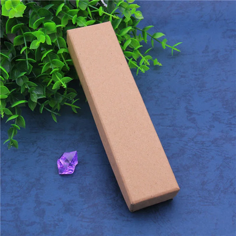 

24Pcs/lot Kraft Gift Box for Necklace Bracelet 2019 New Long Simple Style Creative Jewelry Box Wholesale 21cmx4cm Can print Logo