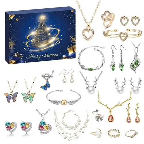 Calendrier De L'Avent Licorne 2024 Bijoux Fille - 24 Surprises Collier Bracelet Boucles D'Oreilles